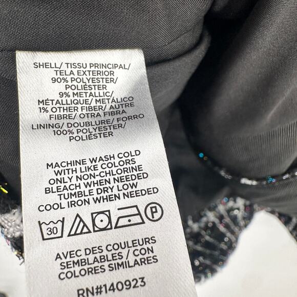 LOFT Metallic Tweed Cropped Shirt Jacket Blazer Button Up // L - Picture 10 of 11